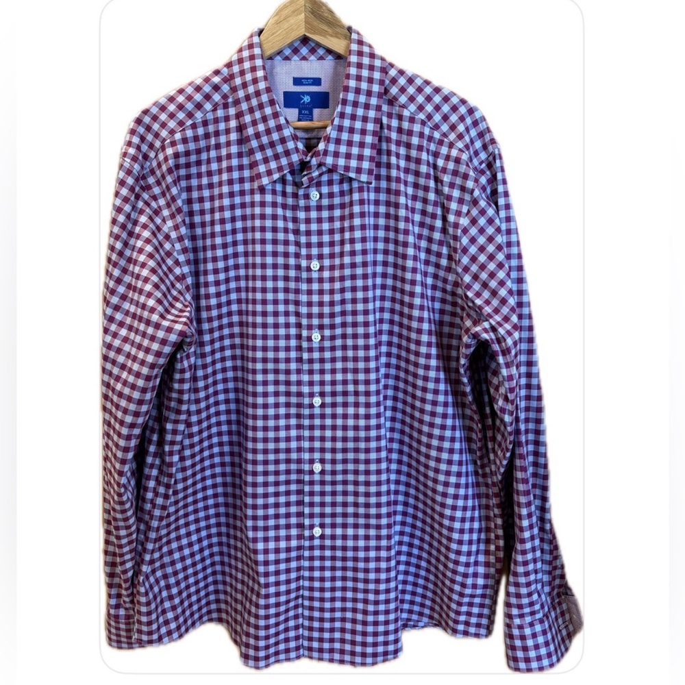 Egara NWOT Non-Iron Slim Fit Plaid Long Sleeves Button Down Shirt XXL